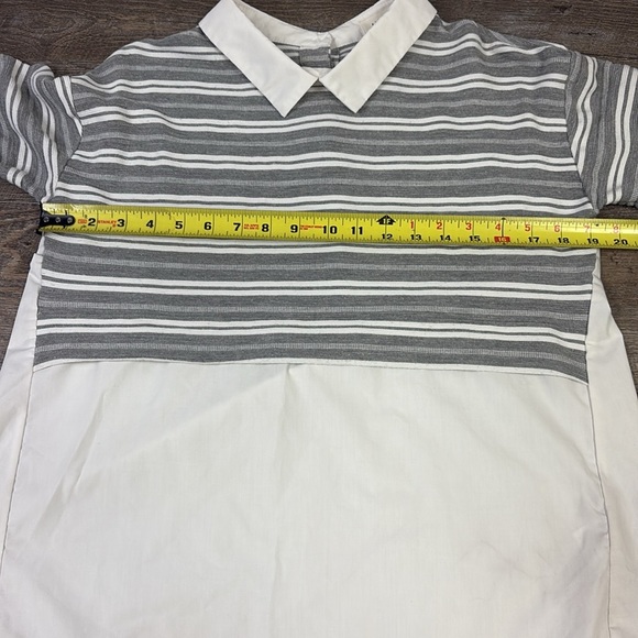 All:Row Layered Collared Blouse Pullover Knit Top Size Small - Picture 6 of 8